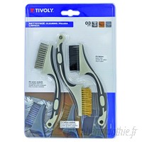 TIVOLY XT20252580205 Mini-brosses à main mixtes pour nettoyage décapage Gris Set de 3 Pièces B07B4JXCQP